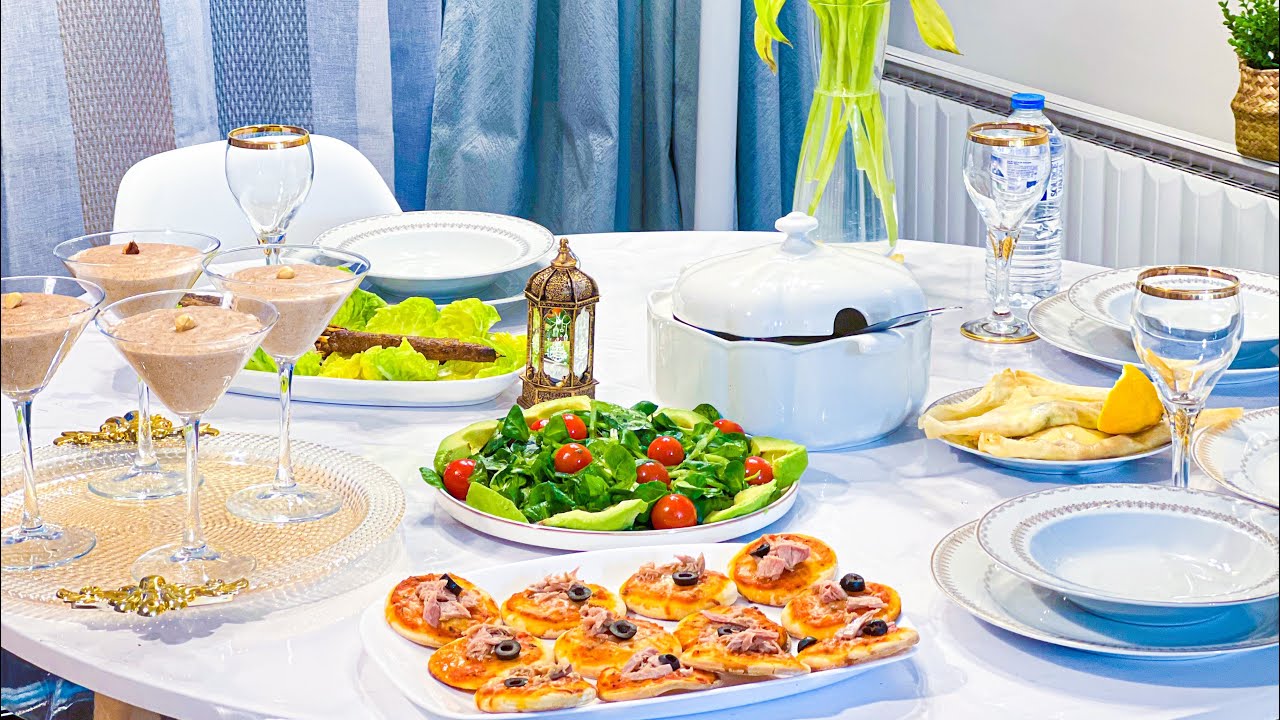 الدبارة الثامنة 8 لشهر رمضان 🌙⭐️ بيتزا كريمة بوفريوة كفتة شربة سبانخ بريك في الفرن و سلطة