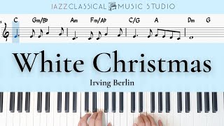 Video thumbnail of "White Christmas - Irving Berlin | Piano Tutorial (EASY) | WITH Music Sheet | JCMS"