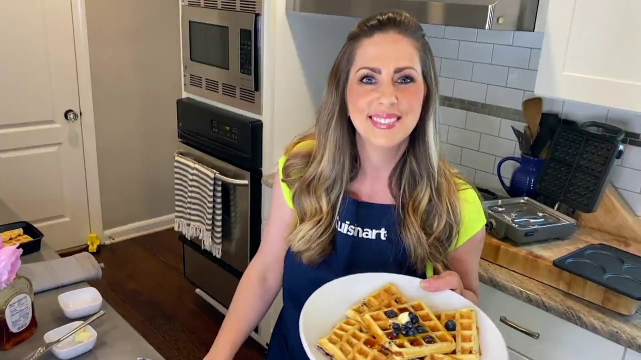 Cuisinart Breakfast Central 4Slice Waffle Maker w/ Pancake Plates on