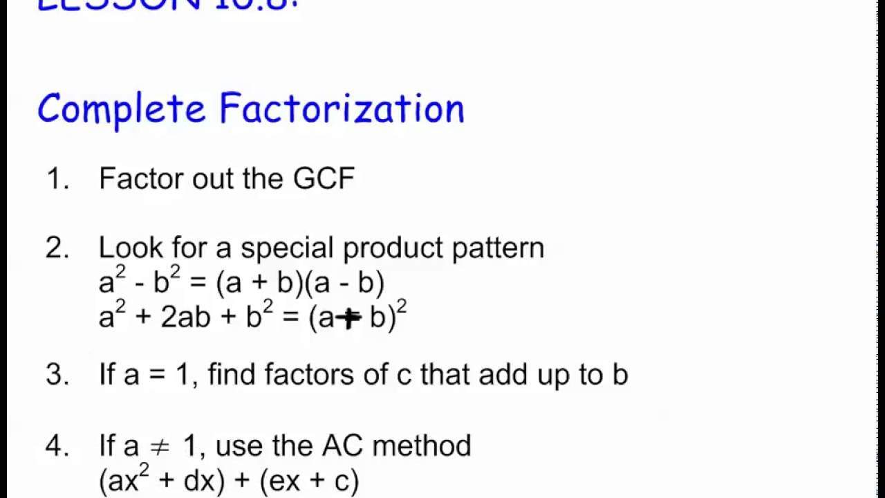 assignment 16.complete factorization