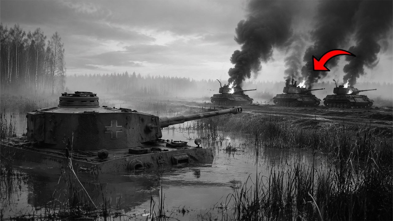 38 sowjetische Panzer suchten ihn drei Tage lang — der Tiger-Kommandant versteckte sich im Sumpf