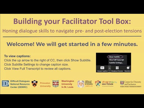 Building a Facilitator Tool Box: Honing dialogue skills to navigate pre- and post-election tensions