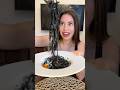 What’s for lunch? BLACK PASTA REACTION 🖤😋 #squidink #blackpasta #whatsforlunch #shesthetea