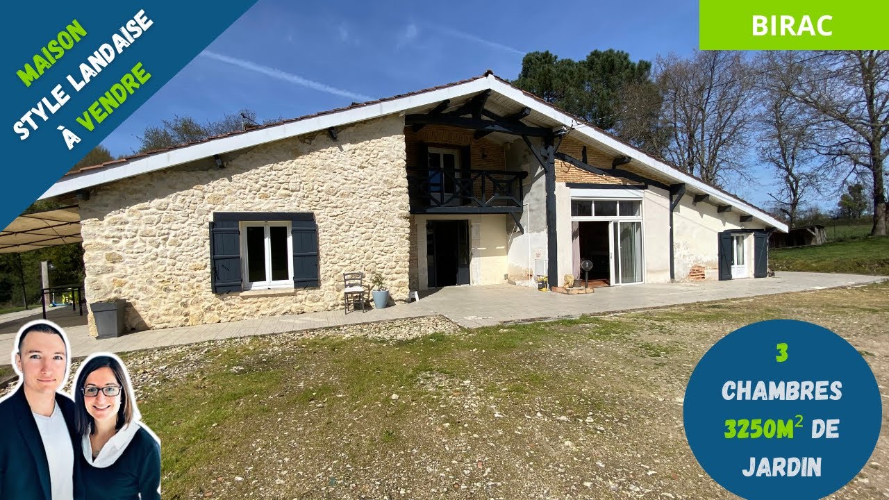Pierre Style Maison a vendre en pierre style landaise à vendre - Birac 33430 - YouTube