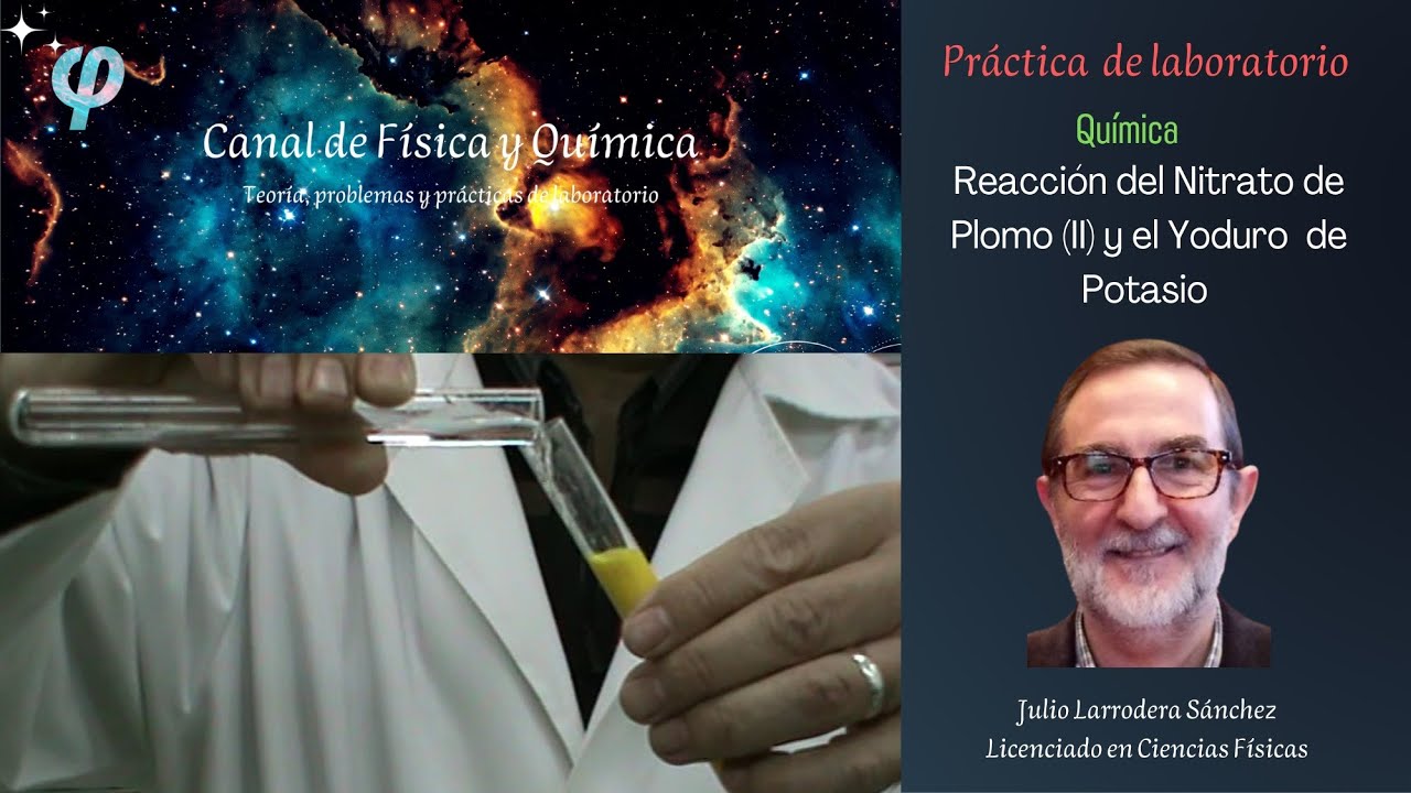Reacción del nitrato de plomo II y el yoduro de potasio - YouTube
