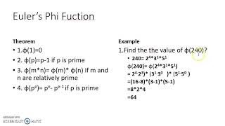 EULER'S PHI FUNCTION