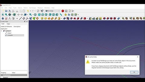 ✅  FreeCAD Error In order to use PartDesign you need an active Body object in the document.