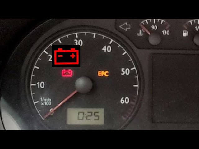 Red battery dashboard light Volkswagen Polo 