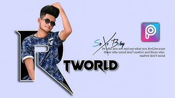 Letter Portrait ! Name Text Photo Editing In PicsArt | R Letter Portrait Editing Tutorial | RTWORLD