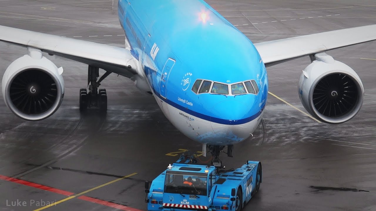 KLM Boeing 777-200ER - Pushback/Taxi/Takeoff - Amsterdam Schiphol (AMS/EHAM)