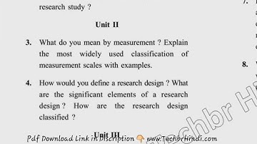2017 BBA 4th Sem Business Research Methods Question Paper