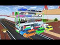 COLLECT ALL RAINBOW COLOUR SUPER CARS 🌈🚗🚙🚕 WITH BUS PALESTINA TRANSPOT - SAKURA SCHOOL SIMULATOR 