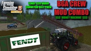 Farming Simulator 2015 - Mod Review "BGA Crew Mod Review - Fendt 820 Vario and Conveyor Combo" screenshot 1