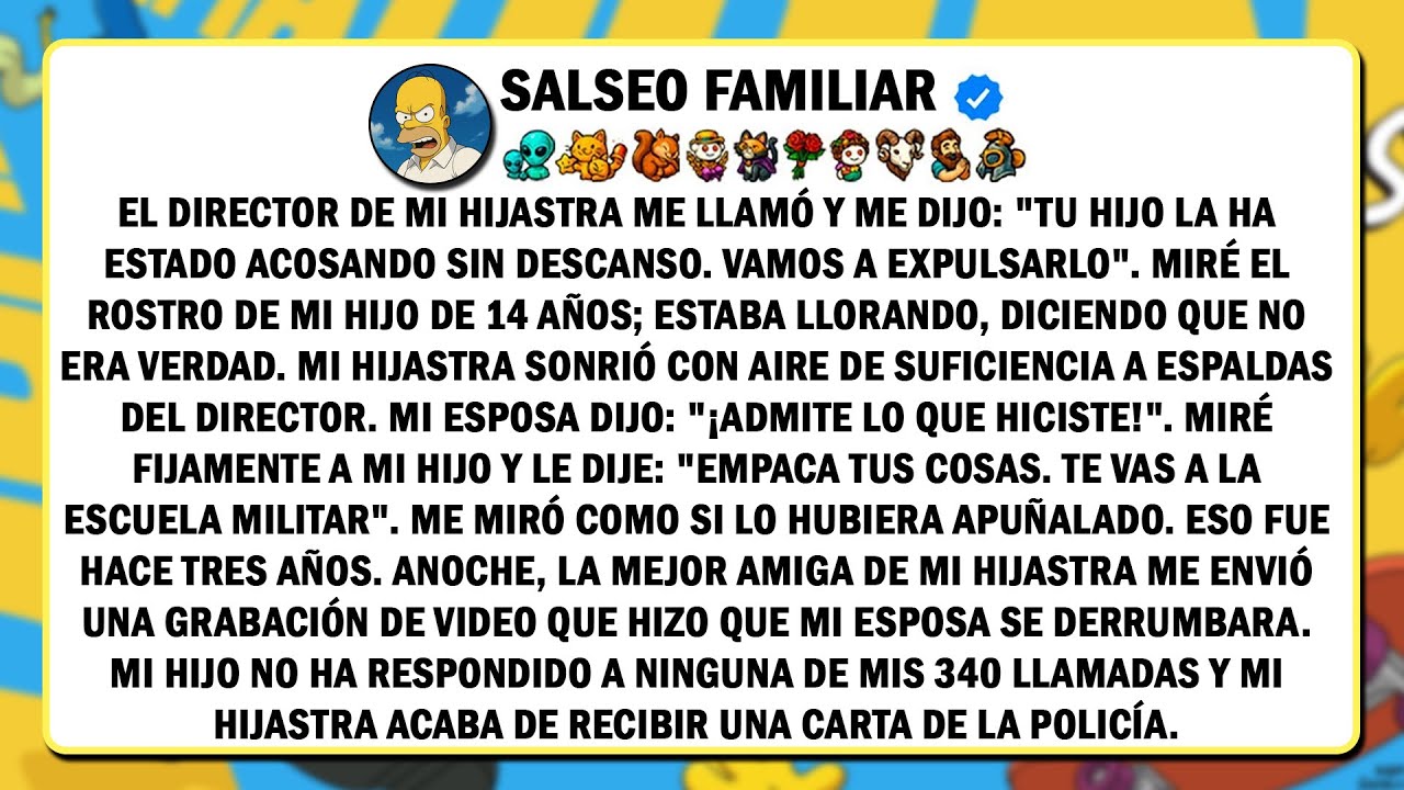 La directora de mi hijastra me llamó y me dijo: 