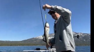 Lake Trout jigging on beautiful Lake Tahoe