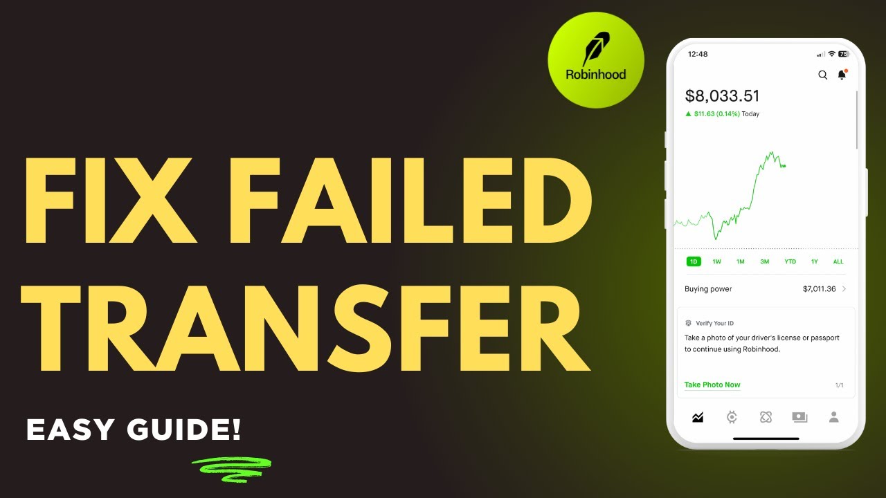 Как исправить ошибку при переносе средств через Robinhood