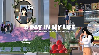 A day in my life🌷:cooking, bioskop, grocery ||Sakura school simulator||