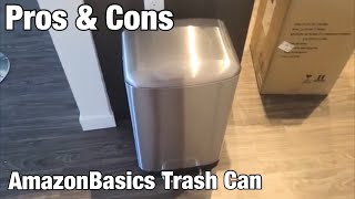 AmazonBasics Rectangle Soft-Close Trash Can with Steel Bar Pedal - 40L, Nickel (Pros & Cons) screenshot 2