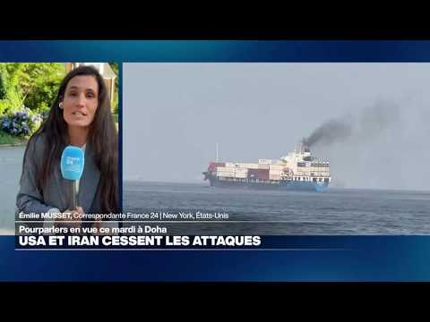 Le contr&ocirc;le et la mon&eacute;tarisation du d&eacute;troit d'Ormuz au coeur des discussions &agrave; venir

Une r&eacute;union au Qatar, pr&eacute;vue mardi, doit "se centrer sur le d&eacute;troit d'Ormuz" dont le trafic a repris depuis mercredi, explique Emilie Musset, correspondante pour France 24 &agrave; New York. L'Iran et les &Eacute;tats-Unis ne partagent pas "la m&ecirc;me vision", que ce soit sur la circulation des navires ou l'instauration d'un droit de p&eacute;age.

#contr&ocirc;le #mon&eacute;tarisation #d&eacute;troit #dOrmuz #coeur