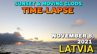 Sunset and Moving Clouds Over the Sea TIME-LAPSE // Staldzene, Ventspils, Latvia 🌎