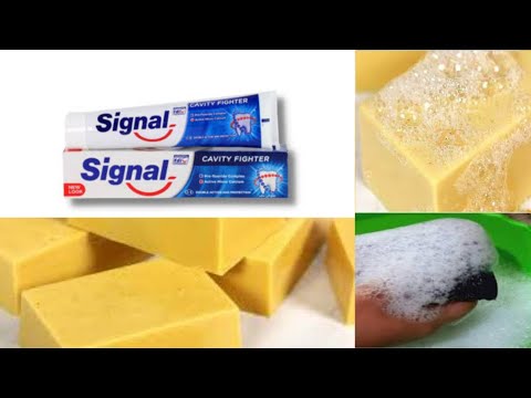 حصري لأول مرة طريقه جديدة لعمل الصابون البلدي بمعجون الاسنان نظافة وريحة وقاهر اصعب الدهون 