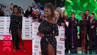 Oti Mabuse Nta25 Leggy, Huge Sideslit In Black Gown With Gold Detailing