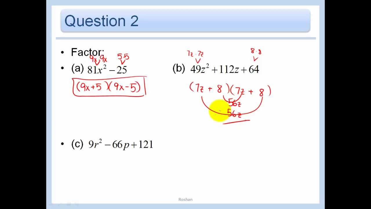 4 4 Solve Ax 2 Bx C 0 By Factoring Youtube