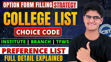 Option Form Filling Strategy | College Choice Code | How To Make College List | Rajesh Potdar