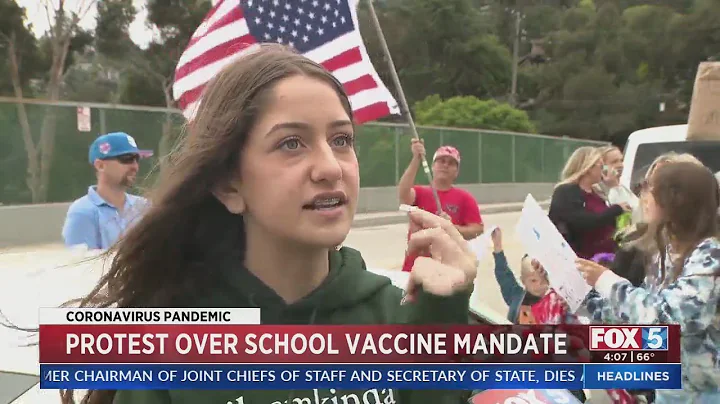 Protest Over School Vaccine Mandate Held In San Diego