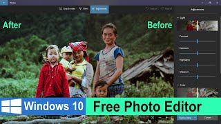 Best free photo editing software for windows 10  | Windows 10 Photo editor, colour fixed without app screenshot 1