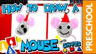drawing a christmas mouse using shapes preschool