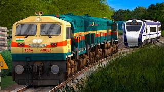 WDG4 BANKERS Rescuing VANDE BHARAT VISTADOME at Braganza Ghat | Railworks - Indian Train Simulator screenshot 2