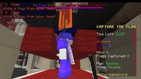 I am playing NetherGames of flags capture gameplay in mpce | Another team Flag capture in NetherGame