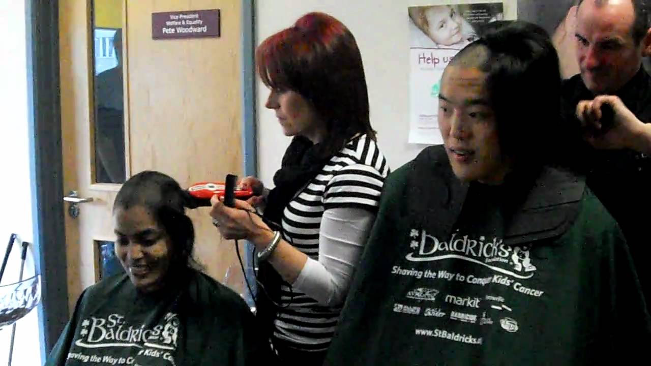 St. Baldrick's Day - SGU girl gets head shaven