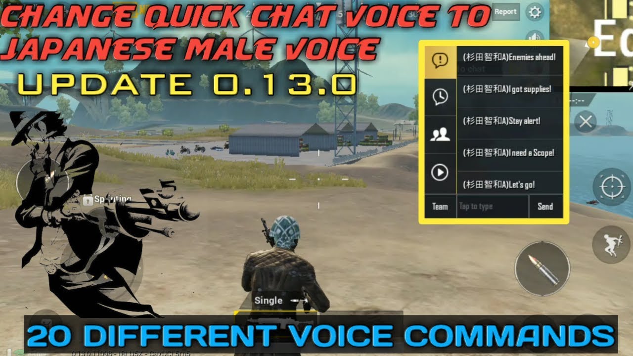 CHANGE QUICK CHAT VOICE TO JAPANESE MALE VOICE | UPDATE 0.13.0 | PUBGM - 