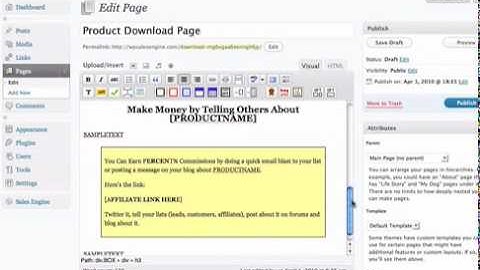WordPress Sales Letters, Squeeze Pages (wp Sales Engine)