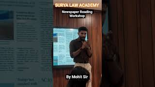 Newspaper Reading Workshop for CLAT 2027 &amp; 2028  | Surya Law Academy | Mohit Sir