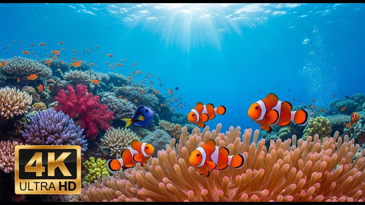 🌅 Deep Sea Aquarium 4K – Tranquil Fish Swimming & Soothing Background Music