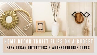 DIY HOME DECOR THRIFT FLIPS ON A BUDGET \/\/ Easy Urban Outfitters and Anthropologie Inspired Dupes