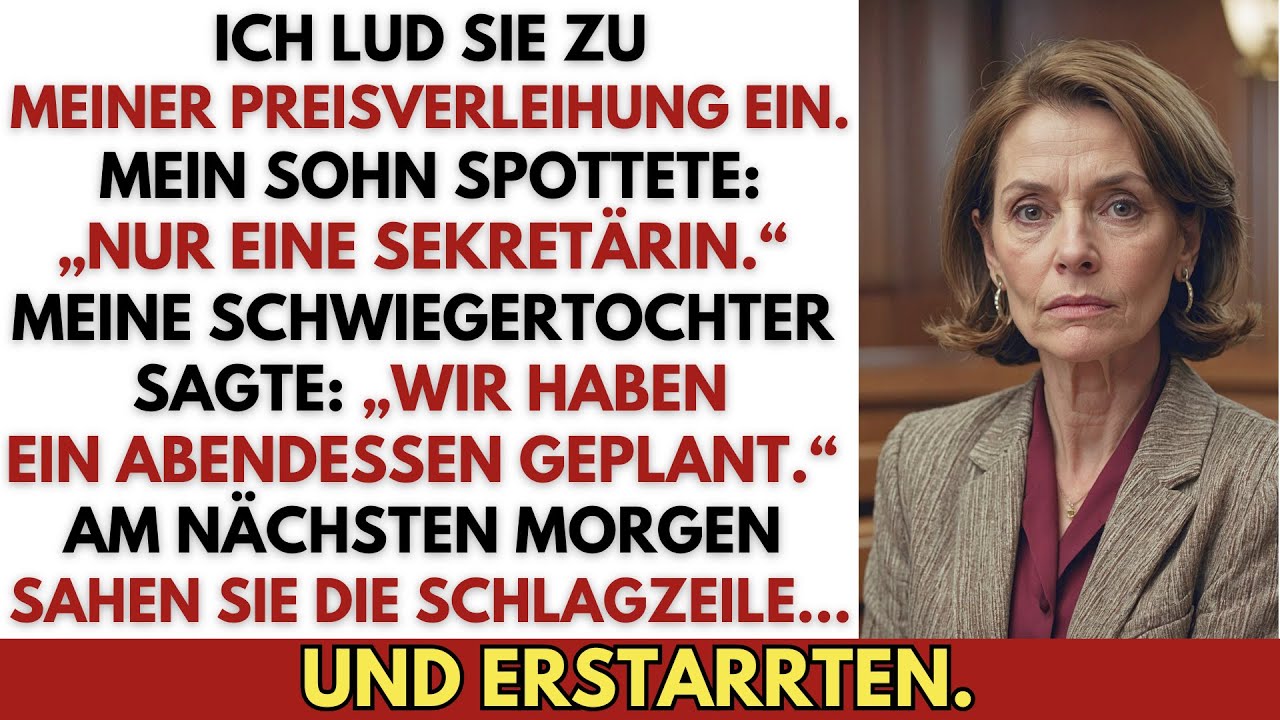 Ich lud meine Familie ein. Mein Sohn lachte: „Nur eine Sekretärin.“ Sie sagte noch Schlimmeres.