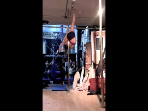 Circus Pole Turning Tricks at Sky Box, Brooklyn New York