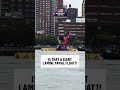 A giant Lamine Yamal cutout was seen floating down the Hudson River in New York City.