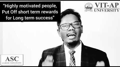 Pep talk by Prof.Samuel Johnson.K VIT AP UNIVERSITY on Motivated People