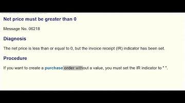 Nettoprijs moet groter zijn dan 0 - Berichtnr. 06218