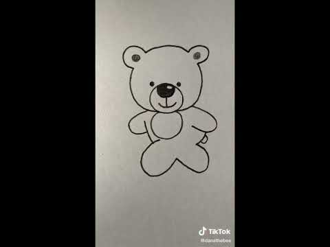Рисуем простого мишку медведя . Как научиться рисовать, art, искусство
