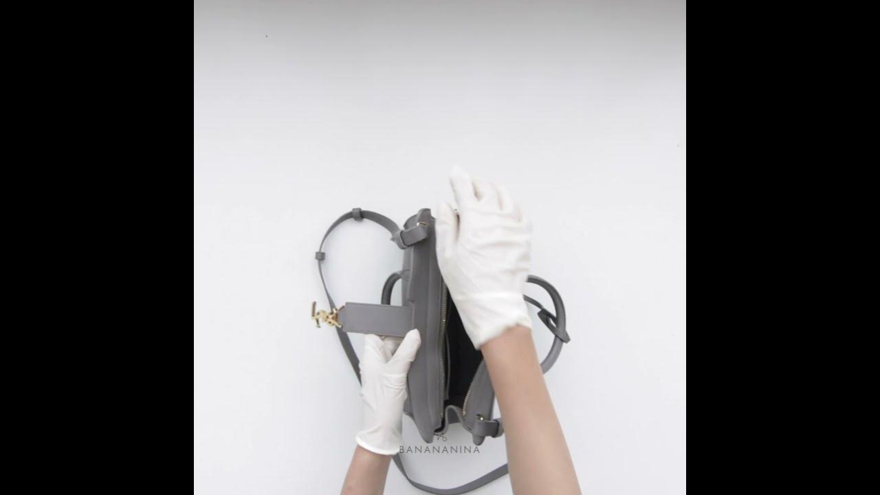 Yves Saint Laurent Monogram Cabas baby leather tote Grey ref.88915 - Joli  Closet