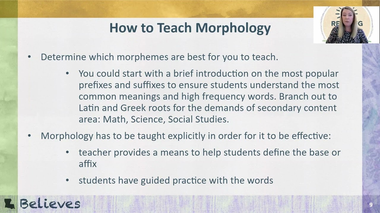 MS and HS Session 2 Morphology Part 1