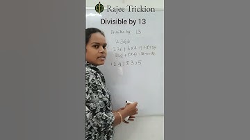 Fundamentals of Quants |Divisibility Test | Divisible by 13|Rajee Trickion #shorts #divisibilityrule
