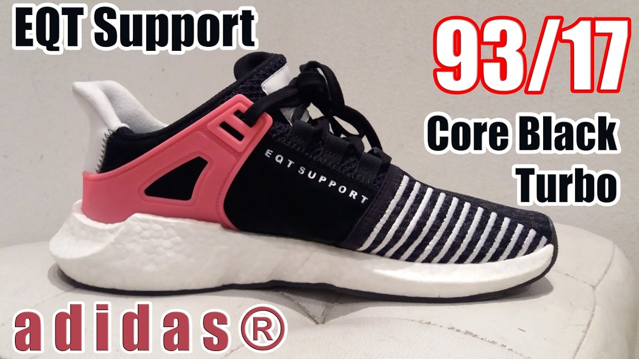 adidas® EQT Support 93/17 Core Black Turbo - YouTube