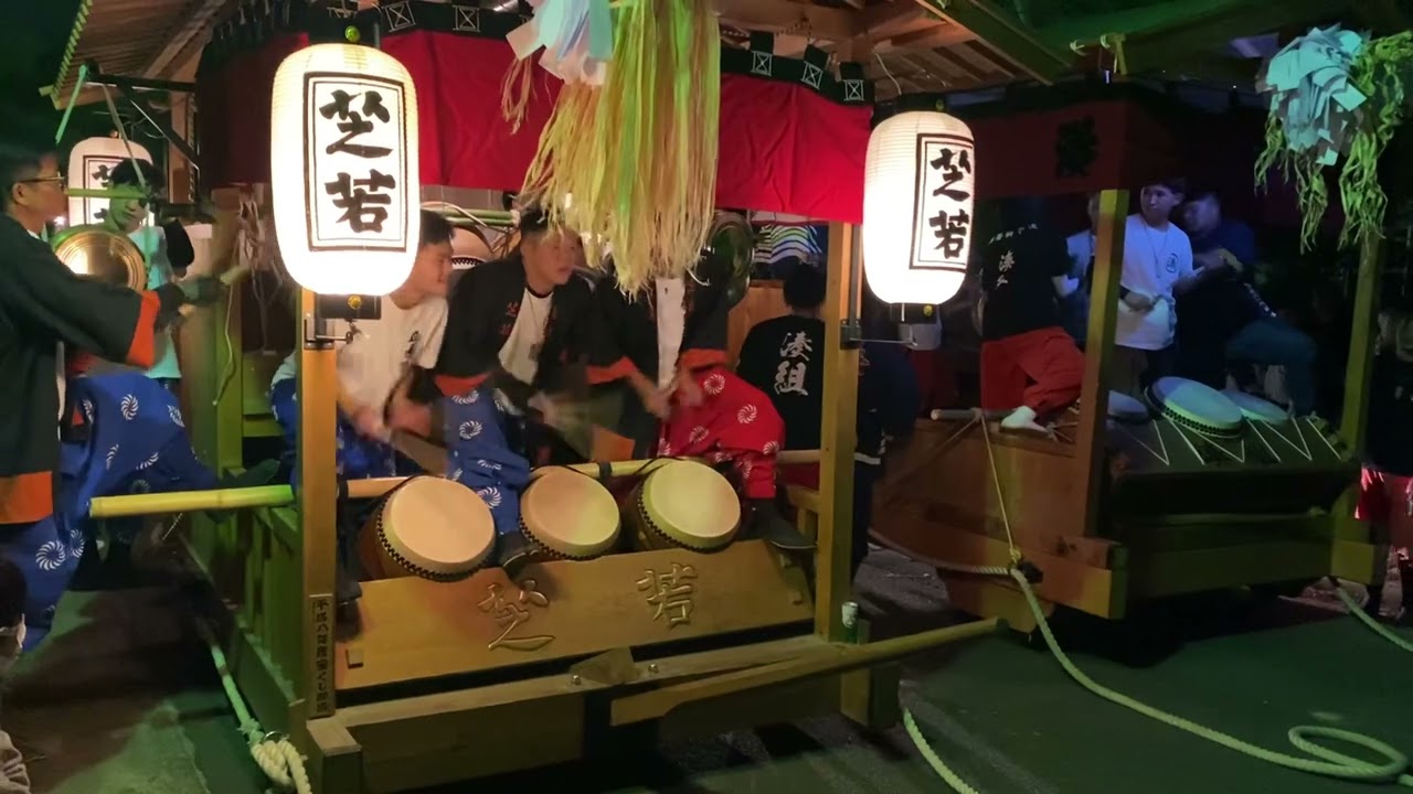 令和5年 白鳥神社秋祭り⛩ 芝居町獅子保存会湊獅子組による走り太鼓競演